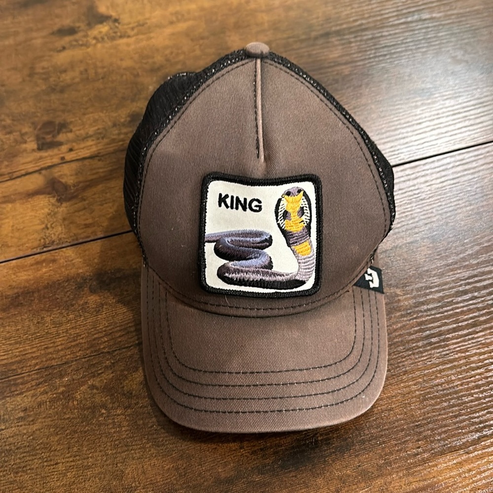 Goorin Bros Brown & Black 'King' Cobra Patch Trucker Hat